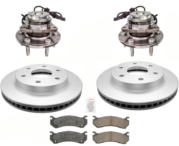 Brake Disc Rotors Pads With Front Hub Bearings For 03-05 Astro Rear Wheel Drive