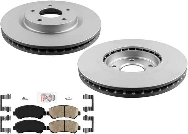 FRONT AmeriPro Coated Brake Rotors & Ceramic Pads for Nissan Rogue 2008-2013