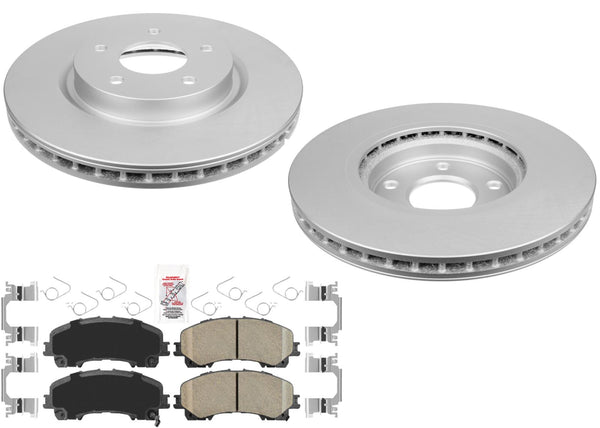 AmeriPro Coated Brake Rotors Ceramic Brake Pads for Nissan Rogue 14-2018 2 Row