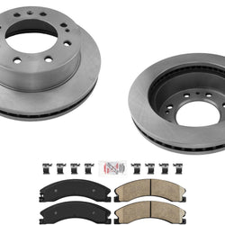 GEO Coated Disc Brake Rotors Pads for Fleet Duty 2011-2019 GM Silverado 2500HD