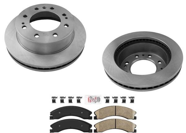 GEO Coated Disc Brake Rotors Pads for Fleet Duty 2011-2019 GM Silverado 2500HD