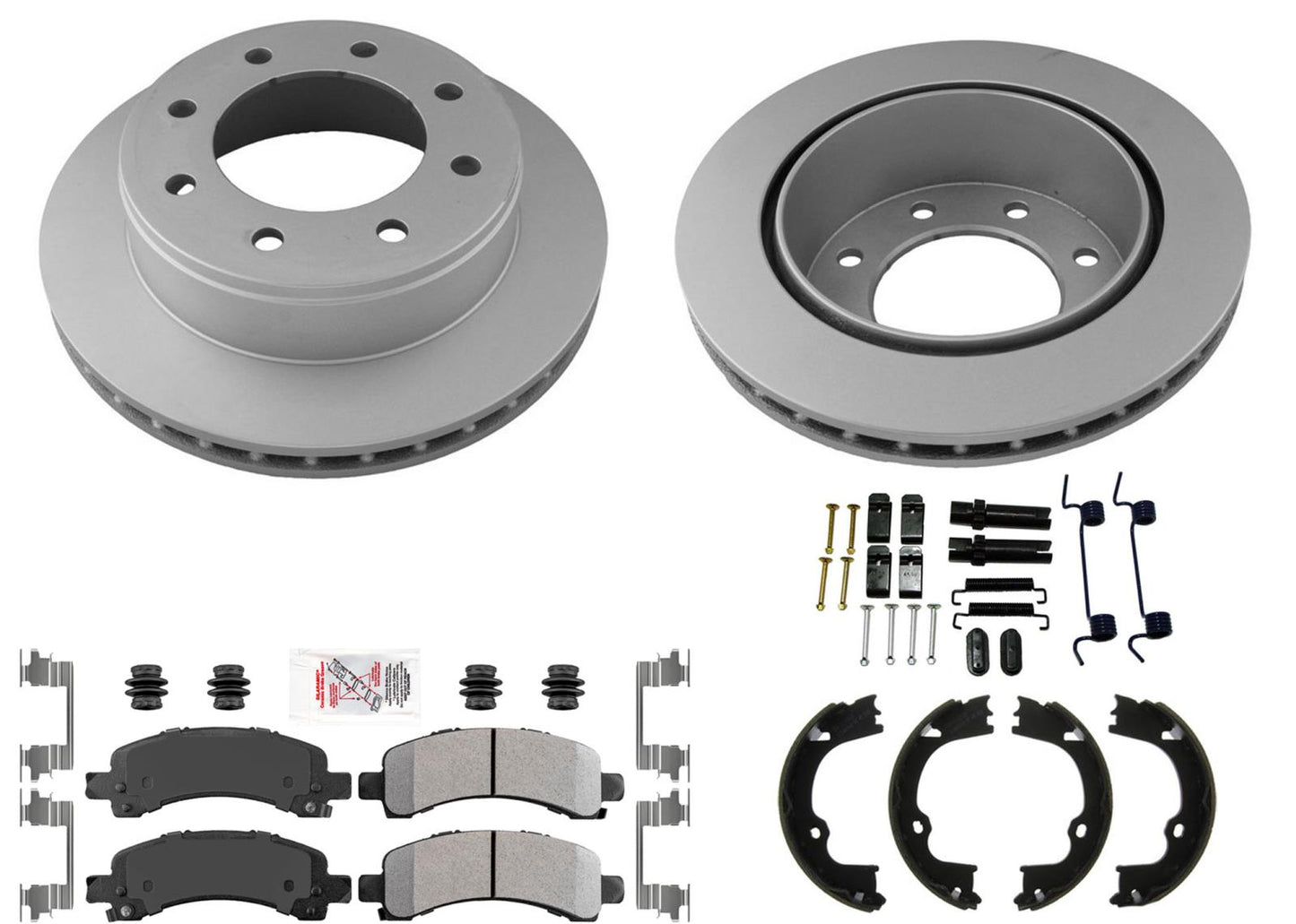 GEO Coated Disc Brake Rotors Pads for Fleet Duty 2017-2020 GM Express Van 2500
