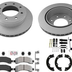GEO Coated Disc Brake Rotors Pads for Fleet Duty 2017-2020 GM Express Van 2500