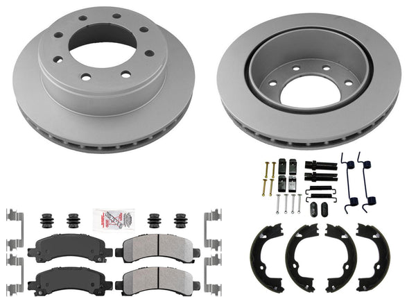 GEO Coated Disc Brake Rotors Pads for Fleet Duty 2017-2020 GM Express Van 2500