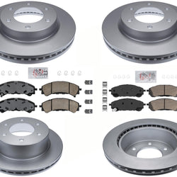 Front & Rear Coated Brake Rotors & Brake Pads For 2019 2020 2024 Ford Ranger