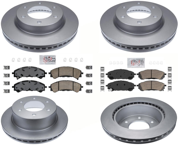 Front & Rear Coated Brake Rotors & Brake Pads For 2019 2020 2024 Ford Ranger
