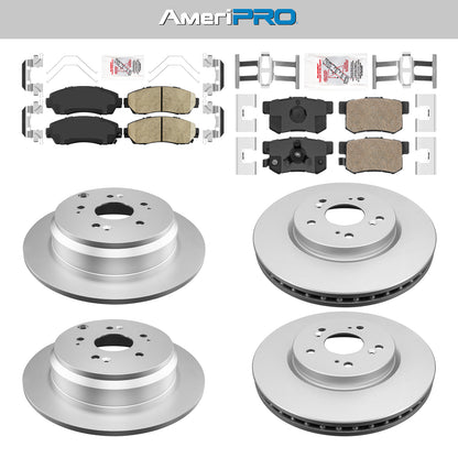 Pastillas de freno de cerámica delanteras y traseras y rotores recubiertos PARA HONDA CR-V y RDX 2007-2016
