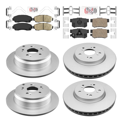 Pastillas de freno de cerámica delanteras y traseras y rotores recubiertos PARA HONDA CR-V y RDX 2007-2016