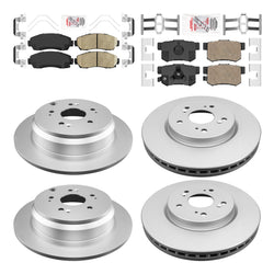 Front & Rear Ceramic Brake Pads & Coated Rotors FOR 2007-2016 HONDA CR-V & RDX