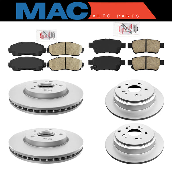 Ceramic Front & Rear Pads & Coated Rotors FOR 2005-2010 HONDA ODYSSEY