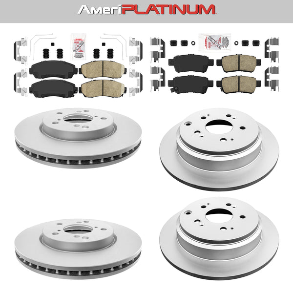 Pastillas de freno delanteras + traseras y rotores recubiertos PARA HONDA ODYSSEY 2005-2010