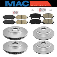 Ceramic Front & Rear Pads & Coated Rotors FOR 2011-2014 HONDA ODYSSEY
