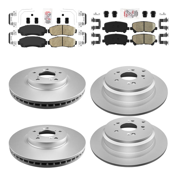 Pastillas de freno delanteras + traseras y rotores recubiertos PARA HONDA ODYSSEY 2011-2014