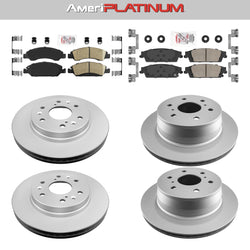 Front + Rear Brake Pads & Coated Rotors FOR 2013-2020 GMC SIERRA YUKON - XL