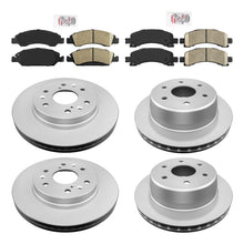 Ceramic Front & Rear Pads & Coated Rotors FOR 09-2014 EXPRESS 1500 & SAVANA 1500