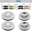 Front & Rear Ceramic Brake Pads & Coated Rotors FOR 2009-2014 EXPRESS & SAVANA