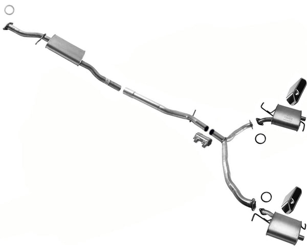 Exhaust System Pipe Dual Mufflers Gaskets Fits For 07-12 Mazda CX-9