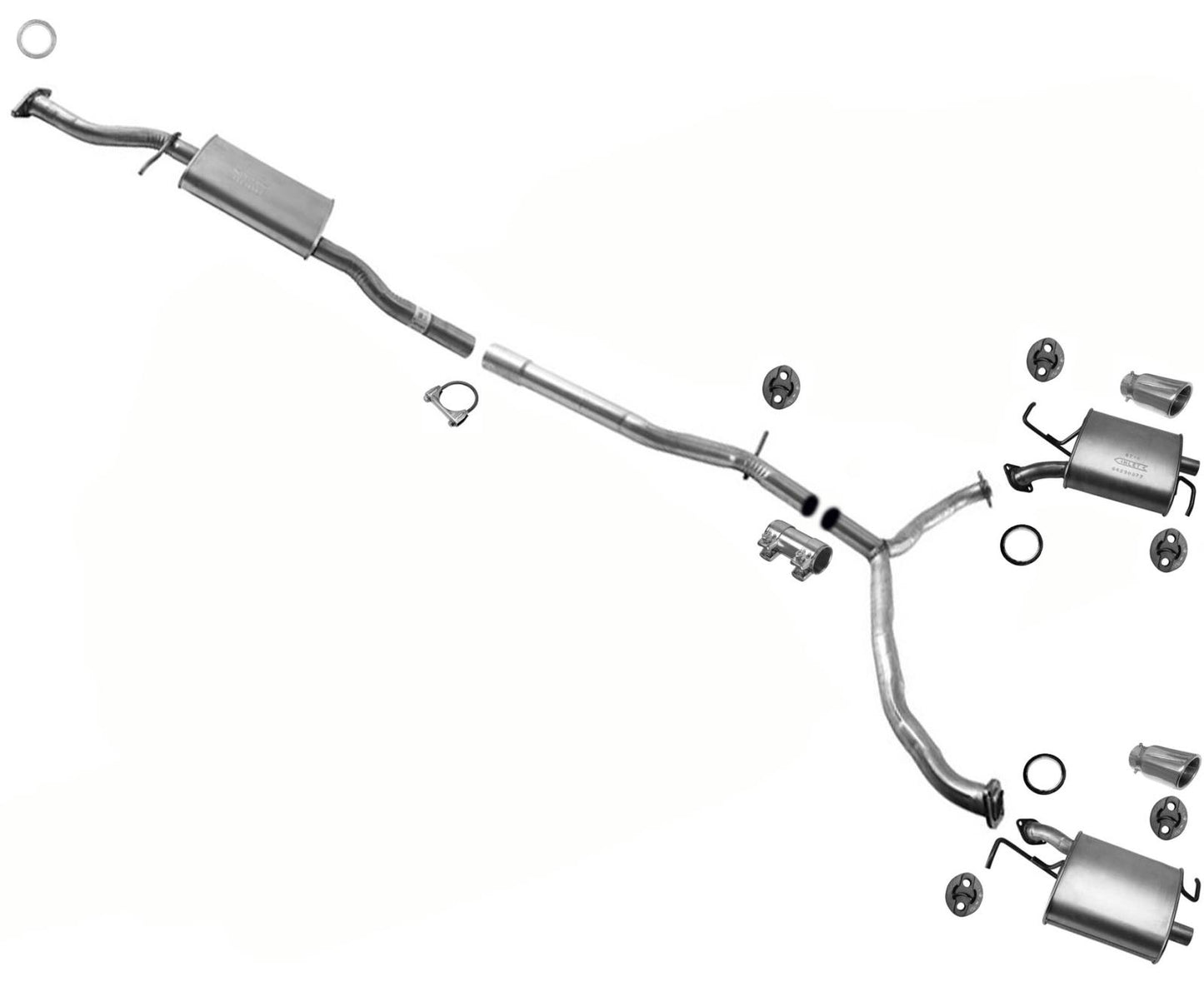 Silenciador medio Y tubo y silenciadores traseros para Mazda CX-9 3.7L 3.5L 2007-2015