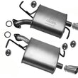 Rear Left and Right Rear Mufflers Chrome Tips For Mazda CX-9 3.7L 3.5L 2007-2015