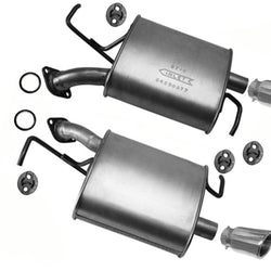 Rear Left and Right Rear Mufflers Chrome Tips For Mazda CX-9 3.7L 3.5L 2007-2015