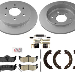 AmeriBRAKES Coated Rear Disc Brake Rotors Pads For 2005-2015 Nissan Armada