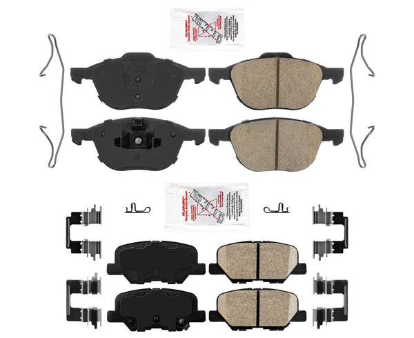 Front & Rear AmeriPRO Ceramic Pads For 2014-2016 Mazda 3 Sport with 280MM Rotor