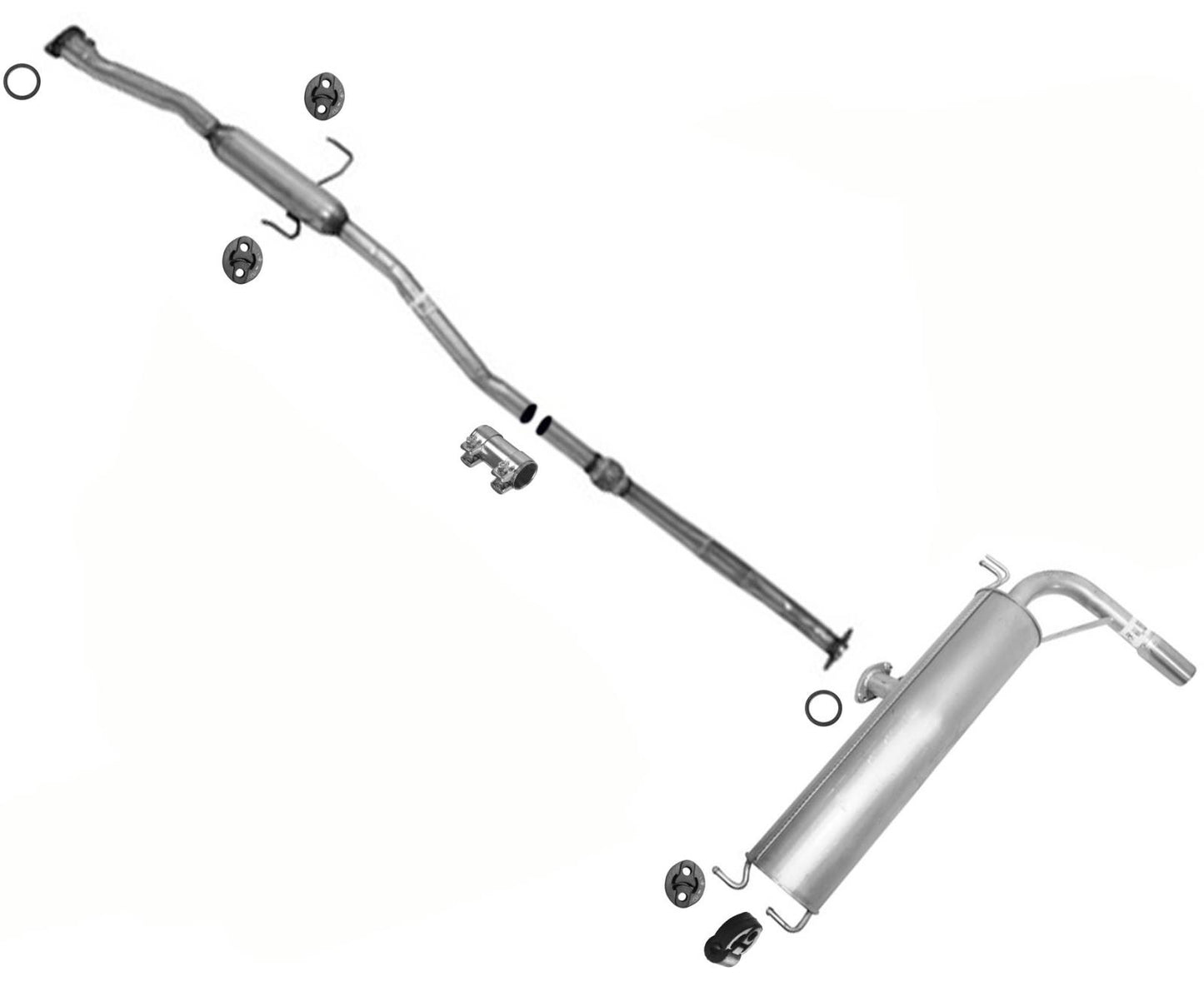 Tubo de extensión y silenciador trasero de escape con junta para Toyota Rav4 2.0L 01-2003