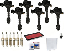 6 bobinas de encendido, bujías y filtros de platino para Infiniti FX35 3.5L 03-2008