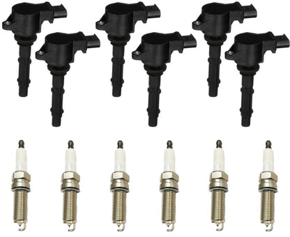 6 Ignition Coils & Platinum Spark Plugs For Mercedes Benz C280 3.0L 2006-2007