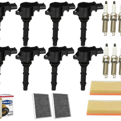 8 Ignition Coils Spark Plugs & Filters For Mercedes Benz CL550 5.5L 2007-2010