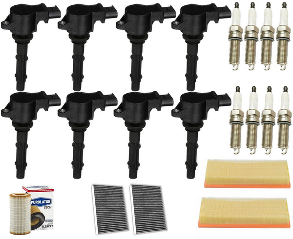 8 Ignition Coils Spark Plugs & Filters For Mercedes Benz CL550 5.5L 2007-2010