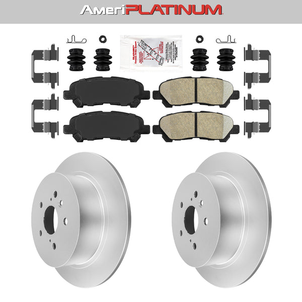 Rear Ceramic Brake Pads & Coated Rotors FOR 2008-2013 TOYOTA HIGHLANDER