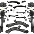 Front Struts Control Arms Inner Outer Tie Rods & Links For Nissan Sentra 13-19