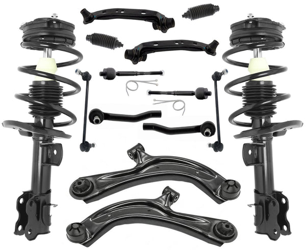 Front Struts Control Arms Inner Outer Tie Rods & Links For Nissan Sentra 13-19