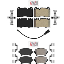 Front and Rear Semi Metallic Disc Brake Pads W/ Sensor for Audi Q5 2014-2017