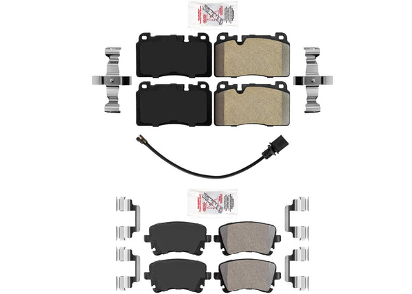 Front and Rear Semi Metallic Disc Brake Pads W/ Sensor for Audi Q5 2014-2017