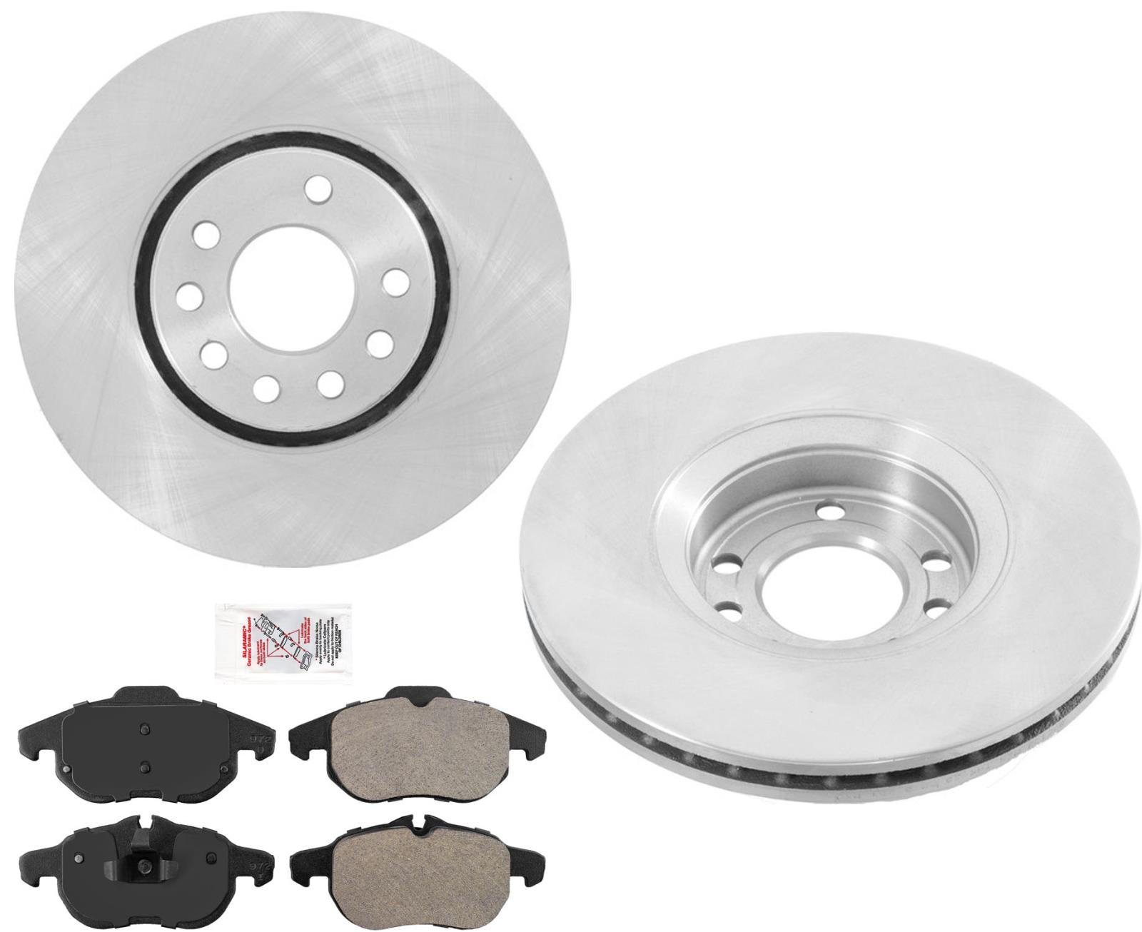 Front Disc Brake Rotors & Pad For 2003-2009 Saab 9-3 2.0L Arc & Vector 2.0L