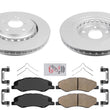 Front Coated Rotor Brake Rotors & Ceramic Brake Pads For 2018-2022 Honda Odyssey