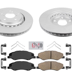 Front Coated Rotor Brake Rotors & Ceramic Brake Pads For 2018-2022 Honda Odyssey