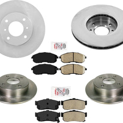 F & R Disc Brake Rotors with Ceramic Brake Pads for Nissan Altima 1993-2000 6pc