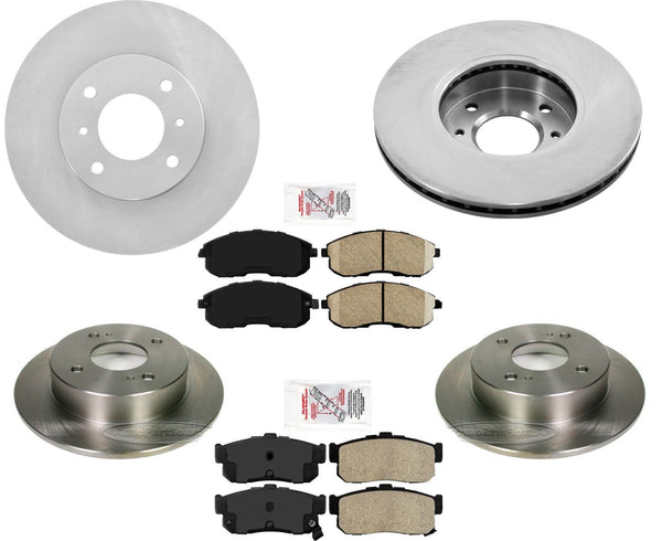 F & R Disc Brake Rotors with Ceramic Brake Pads for Nissan Altima 1993-2000 6pc