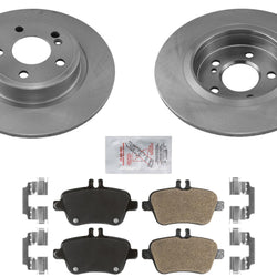 Metallic Brake Pads + Rear Disc Brake Rotors for 2013-2019 Mercedes Benz B250