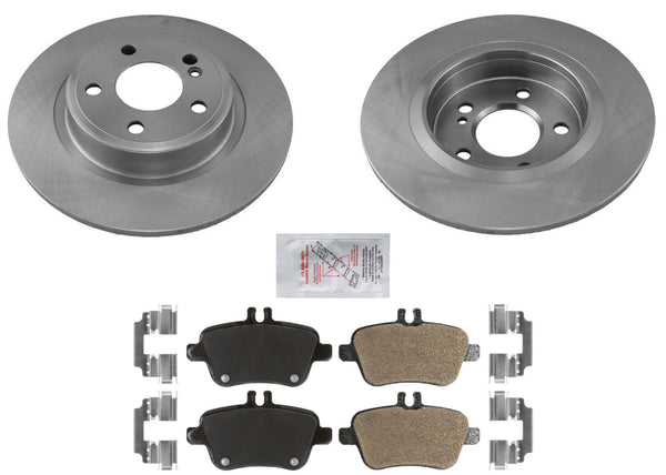 Metallic Brake Pads + Rear Disc Brake Rotors for 2013-2019 Mercedes Benz B250