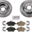 Metallic Pads Rear Disc Brake Rotors for 14-19 Mercedes Benz CLA250 Sport Pack