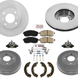 For Nissan Altima 2.4L 1999-2000 Front Brake Rotors Drums Pads Shoes Cylinders