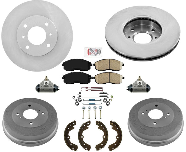 Front Rotors Ceramic Pads Drum Brake Shoes Springs Cylinders For Altima 93-98