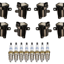 (8) Round Ignition Coil With A.C Iridium Spark Plugs 99-06 Silverado V8