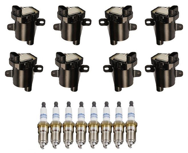 (8) Round Ignition Coil With A.C Iridium Spark Plugs 99-06 Silverado V8