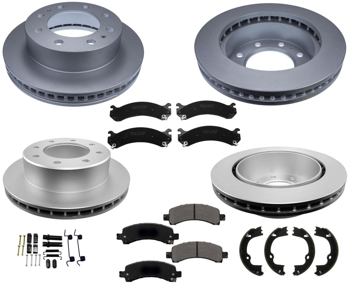 GEO Fleet Duty Coated Disc Brake Rotors Pads for GM Express Van 2500 2021 2022
