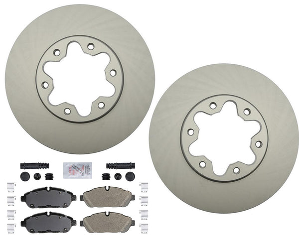 Front GEO Coated Brake Rotors Pads for Ford Transit 350 6 Bolt 4600LB 2020-2022